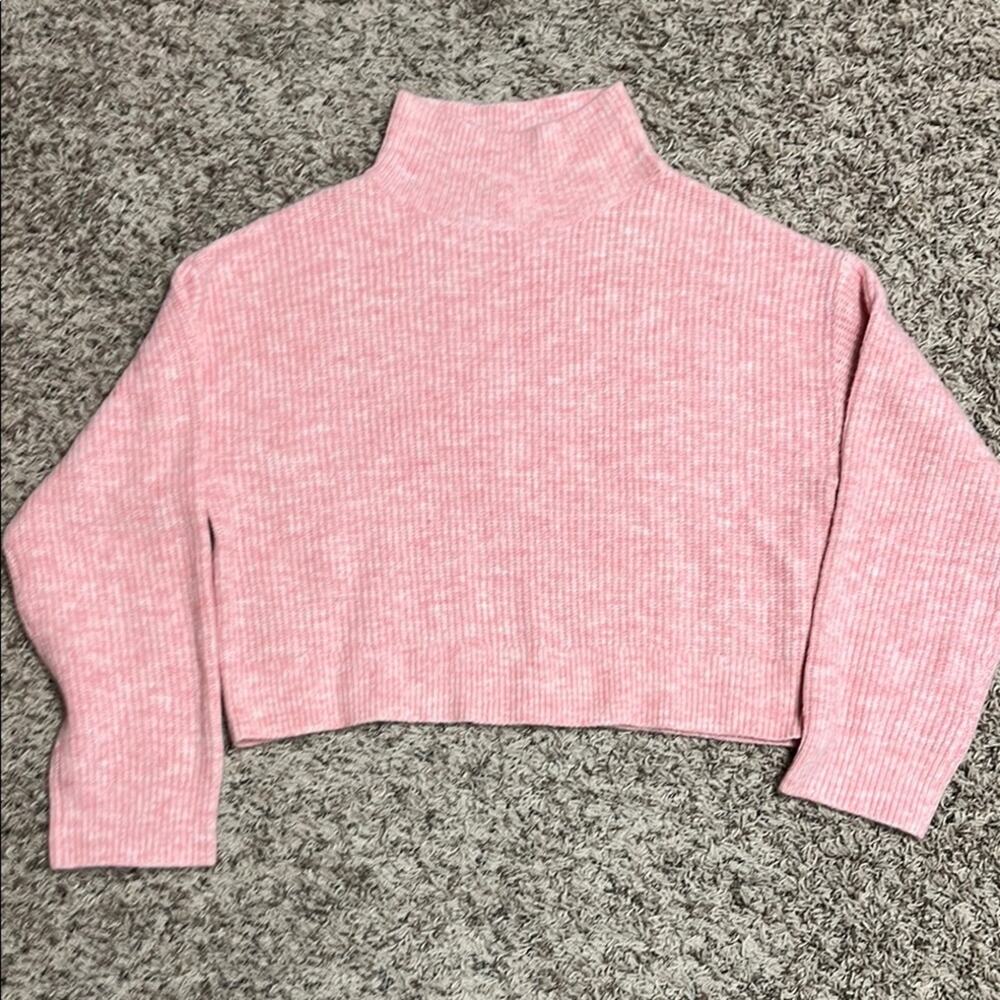 Nordstrom BP Pink Ribbed Mock Turtleneck Sweater